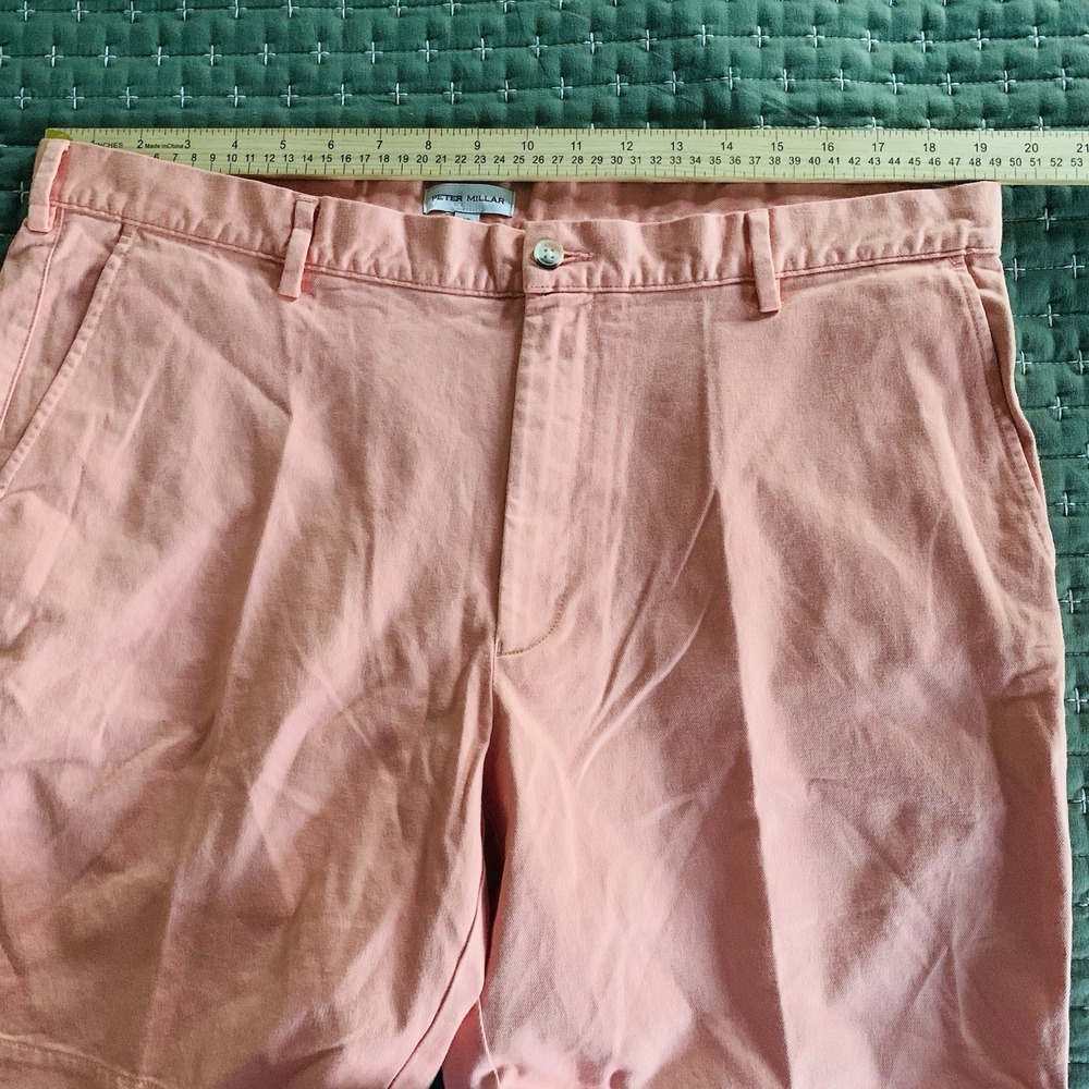 PETER MILLAR Pilot‎ Twill Shorts Chino peachy pink Mens Size 38 NWT - Picture 5 of 14